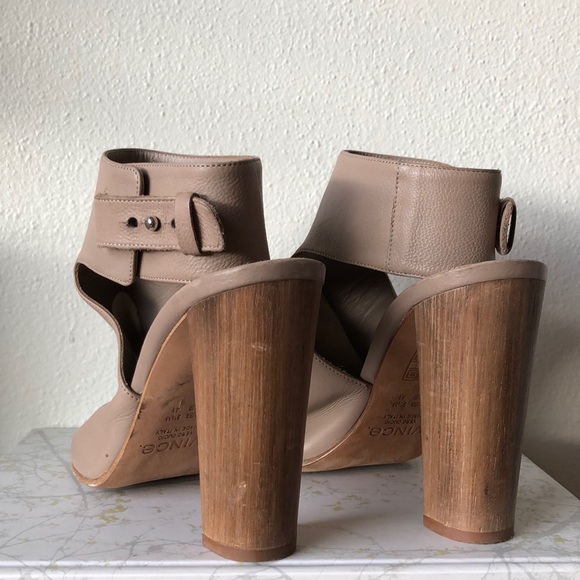 Vince Taupe Addie Open Toe Booties Sandals 9 1/2 - Picture 8 of 8